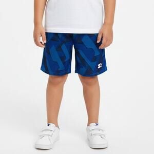 Starter Boys Shorts Size XS 4/5 Blue Geometric Pattern Elastic Waist